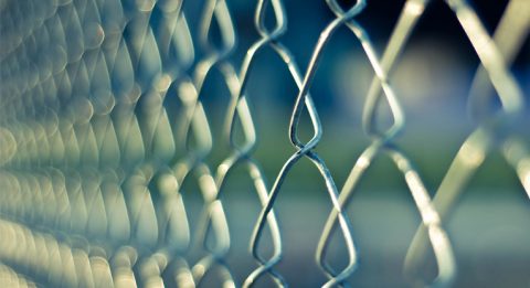 Chain-link fence.