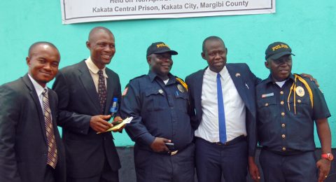 Law enforcement officers at the project launch event April 10 in Kakata Prison in Margibi County.